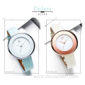 SHENGKE New Leather Strap Buckle Women Watches 38 MM Big Top Brand Simple Watch Reloj Mujer Dial Quartz Luxury Ladies Watches